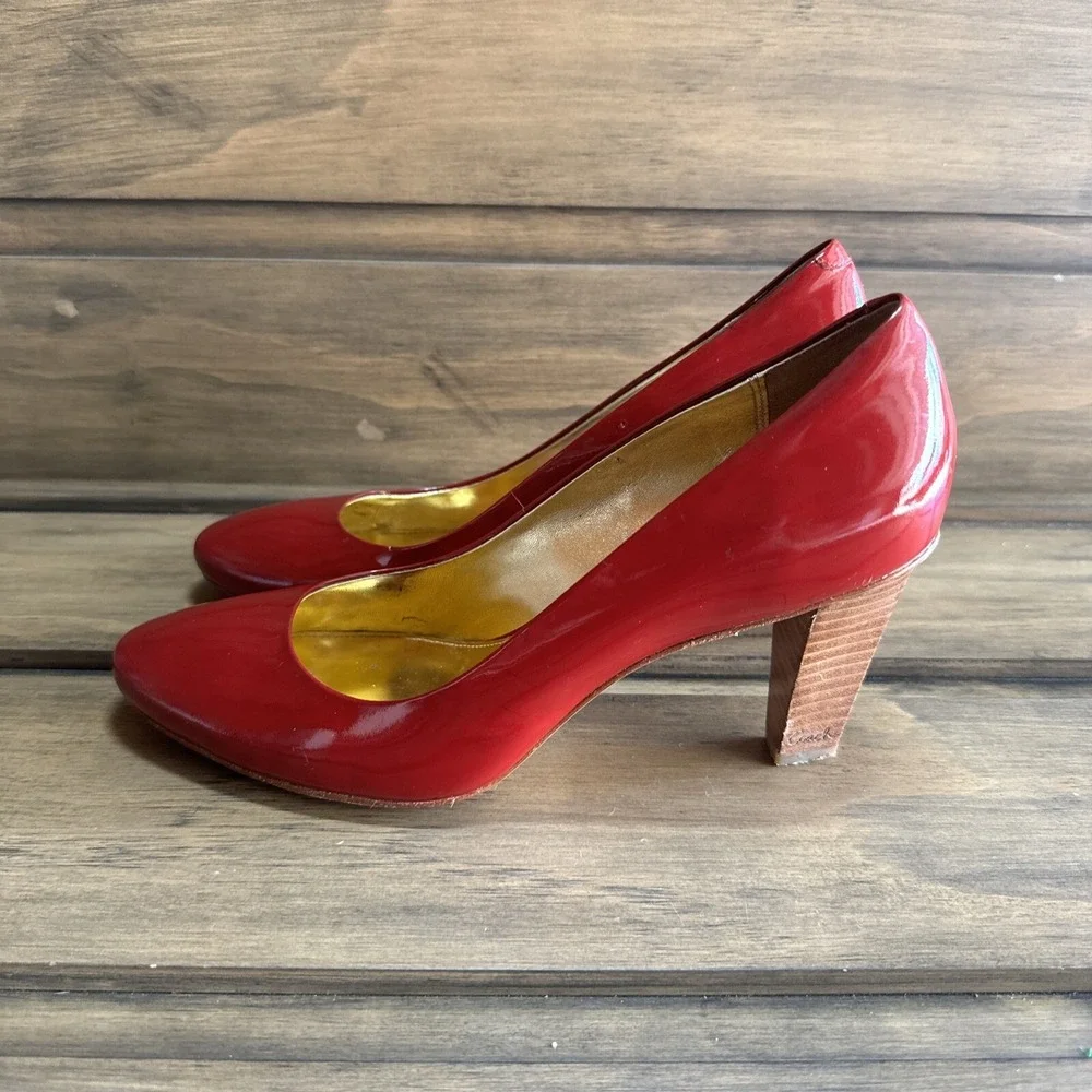 Coach‎ Sheri Pumps Heels Patent Leather Hot Pink Womens - Size 8.5 B
